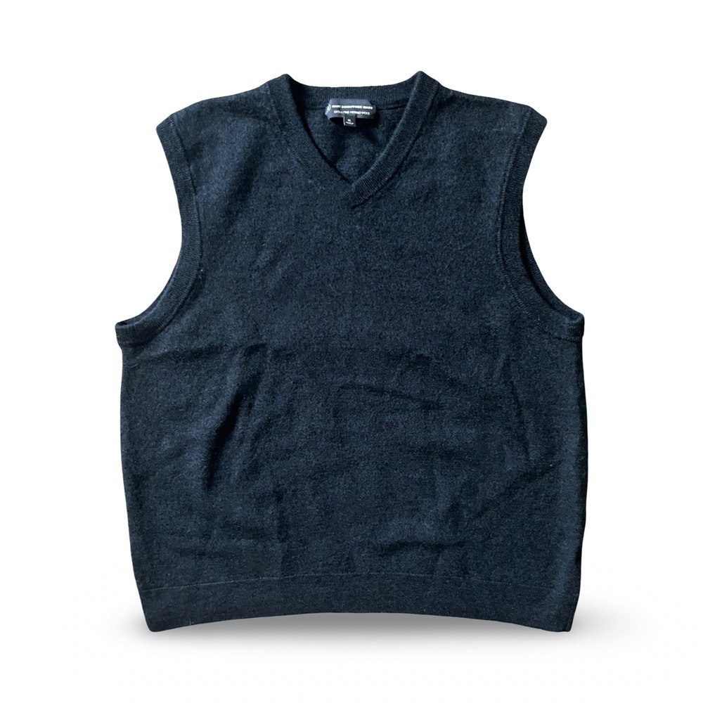 Hart Schaffner Marx Men's Blue Merino Wool Pullover Sweater Vest Size L / XL